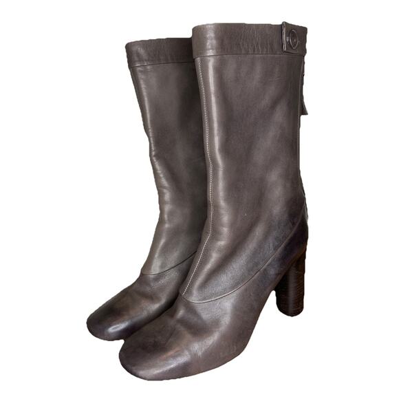Marc Jacobs Womens 36 US 6 Boots Leather Ankle Gray Block Heel Designer Vintage - Picture 1 of 11